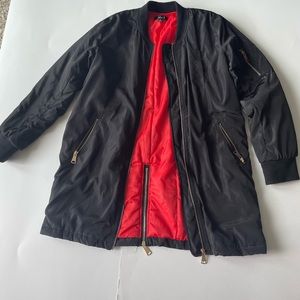 Women’s Longline Bomber Military Flight Jacket